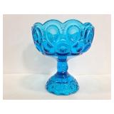 Blue glass candy bowl