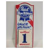 Vintage Pabst Blue Ribbon day calendar 1989