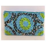 Beaded & lined wallet ard holder coin pouch