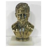 Vintage President JFK metal statue on onyx stone