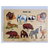 Vintage Toledo Zoo wood animal puzzle