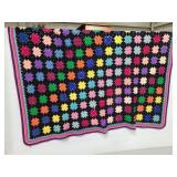 Hand crocheted granny square blanket