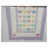 Signed hand made quilted throw