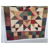 Signed hand sewn reversible patchwork quilt