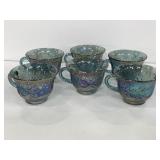 Indiana blue carnival glass vintage punch cups