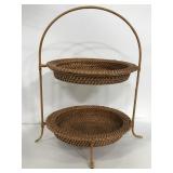 Two tier woven serving/ display platter