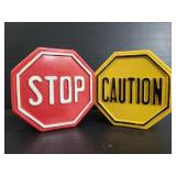 Stop and caution sign coin banks