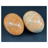 Orange stone egg pair