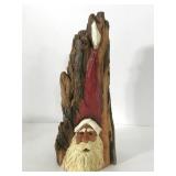 Hand carved painted wood Santa Claus
