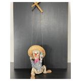 Vintage clown farmer marionette