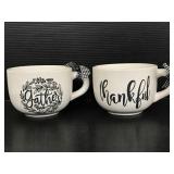 LTD Commodities "Gather" and "Thankful" soup mugs