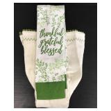 Brownlow green and white kitchen scarf