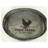 Metal galvanized "Farm Fresh" tray