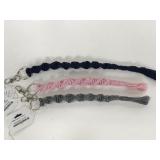 Three top macrame twist keychains