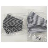 Pair of handcrafted adult striped masks