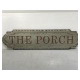 Large metal galvanized "The Porch" sign