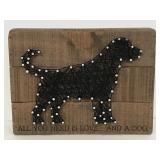 Primitives by Kathy string art "love & a dog" sign
