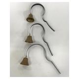 Three metal mountable bells