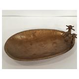 Painted metal bathtub shaped soap dish