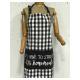 Primitives by Kathy new black & white plaid apron