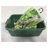 Tote of bags of bird seed