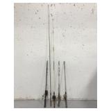 5 fishing pole and 4 fishing reel combo