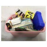 Basket of assorted work supplies
