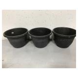 3 outdoor black planter combo