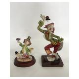 Pair of ceramic painted clown figures