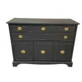 Black & gold painted cherry wood sideboard