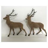 Pair of flocked reindeer figures