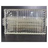 Set of 6 heavy glass snack trays