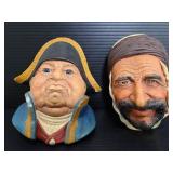 Two Bossons chalkware heads Mr Bumble & Persain