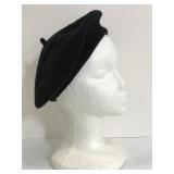 P. R. T. Ultrabasque black 100% wool beret