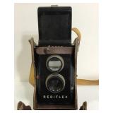 Ansco vintage Rediflex camera in leather case