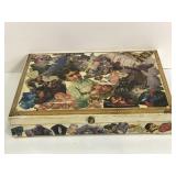 Home decorated felt and fabric lined storage box