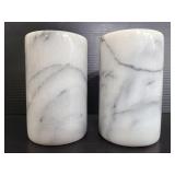 Pair of marble candleholders