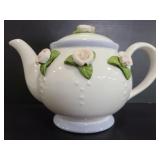 A Teleflora Gift ceramic teapot w/ flower accents