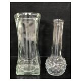 Clear glass flower and bud vase