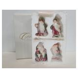 Set of 4 Christmas elf figurines