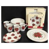 Home Poinsettia porcelain dish collection