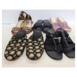 Five pairs of designer sandals