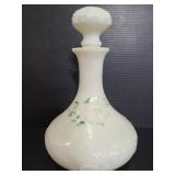 Milk glass painted decanter