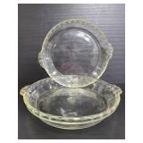 Two Pyrex pie pans