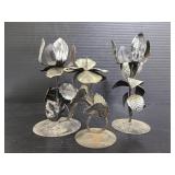 Metal art candle holders