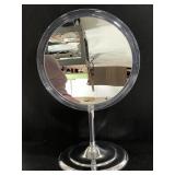 Acrylic and chrome magnifying vanity mirror