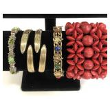 Four vintage bracelets