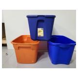 Three totes no lids