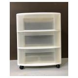 Sterilite white wide 3 drawer cart on wheels