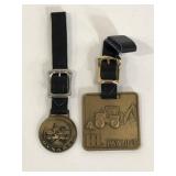 Two vintage pocket watch fobs